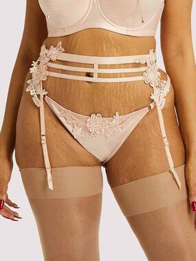 Virginia Peach Guipure Suspender